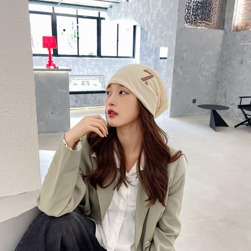 Mũ Beanie Màu Trơn Dễ Thương Cho Nữ