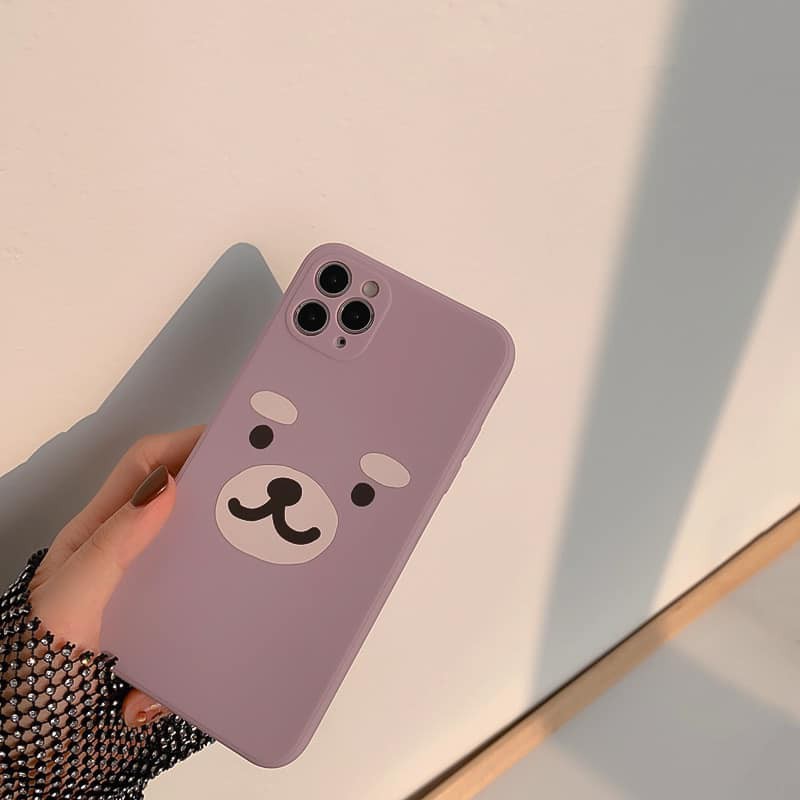 Ốp Lưng Điện Thoại Nhựa Mềm Gấu Tím - CAS2166