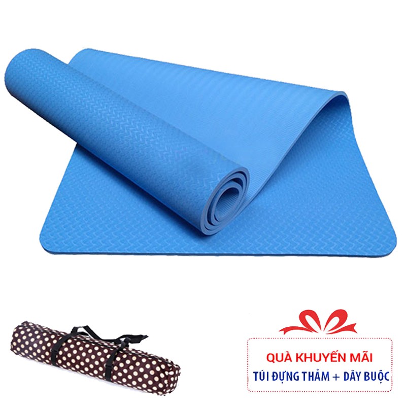 Thảm tập yoga TPE 8mm 1 lớp + Tặng túi đựng thảm thời trang