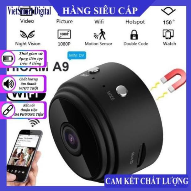 (Có Pin) Camera A9 Pro Giám sát Wifi Không Dây HD 1080P Camera An Ninh IP HỒNG NGOẠI Nhìn Đêm