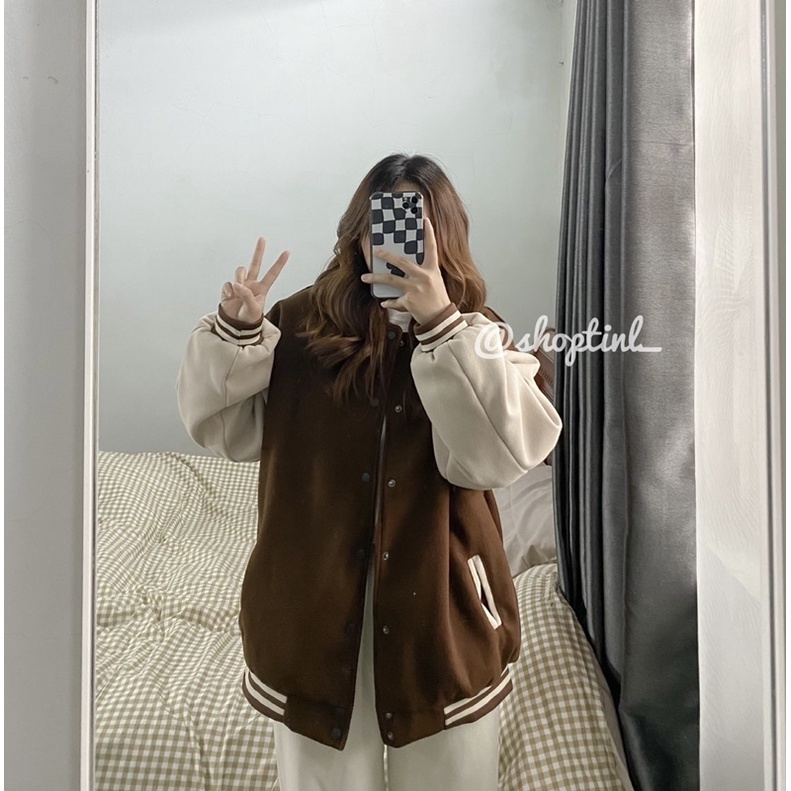 Áo bomber dạ ép