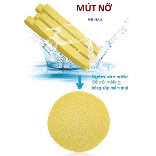 Bọt Biển,Bông Nỡ Rữa Mặt ,Mút  Dạng nén -Túi 12 Miếng nỡ rửa mặt, Mút Nỡ Tẩy Trang 1 Bịch 12 Thanh