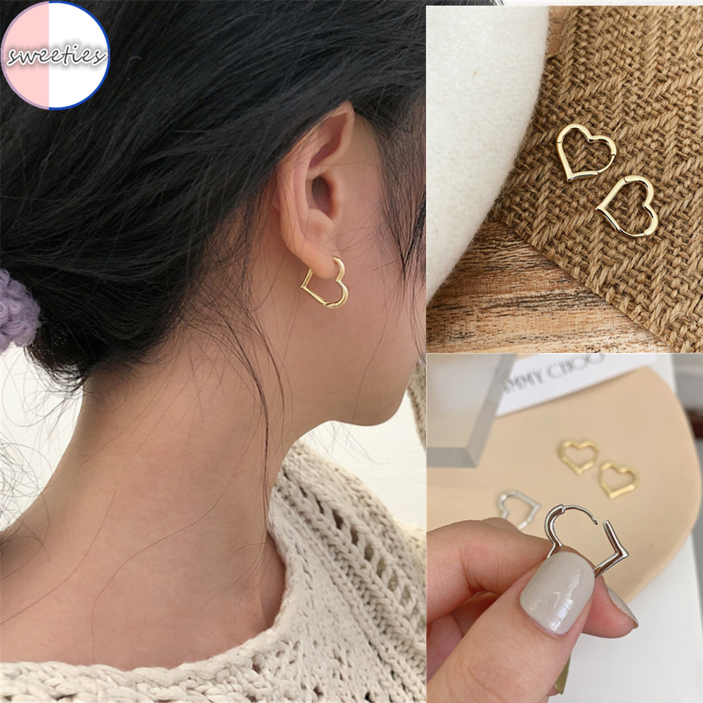 1 Đôi Bông Tai Hình Trái Tim Thời Trang Retro Cho Nữ