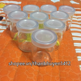 Hũ thuỷ tinh đựng pudding/ sữa chua 100ml(tặng kèm thìa nhựa)