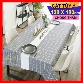 Khăn Trải Bàn Caro, Khăn Lót Chén Dĩa Chịu Nhiệt 180x138 cm
