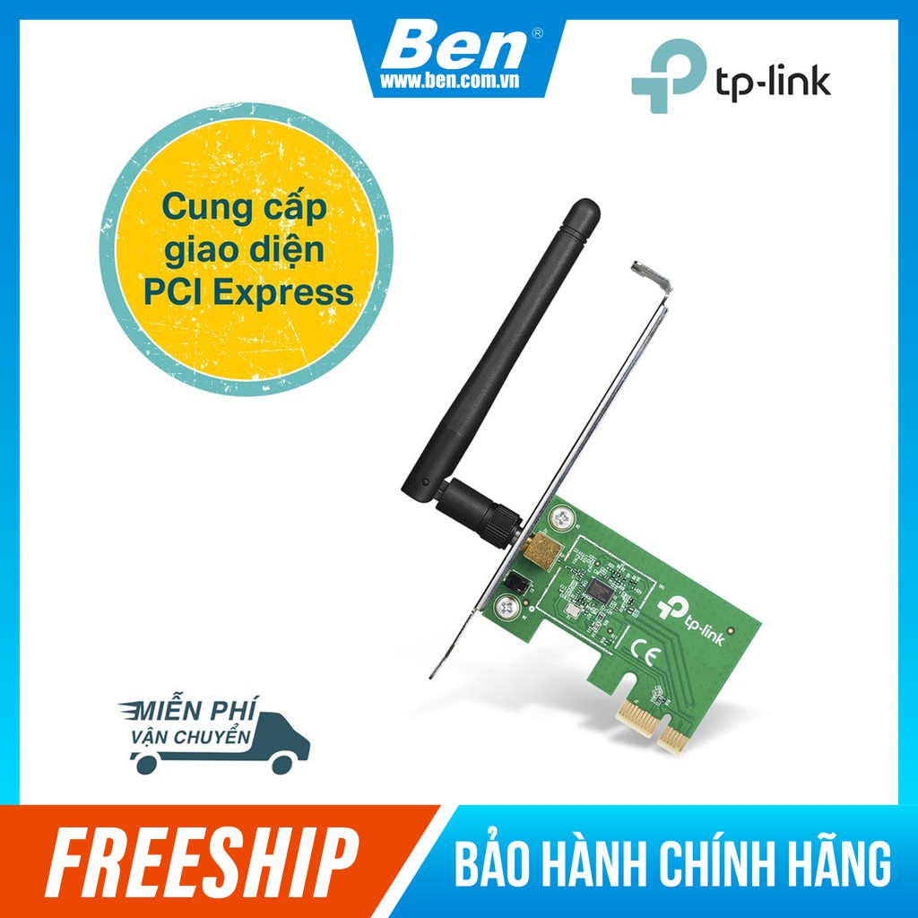 TP-Link PCI Express Adapter (Thu wifi) Chuẩn N 150Mbps TL-WN781ND - Card Wifi TP Link bảo hành 24 tháng