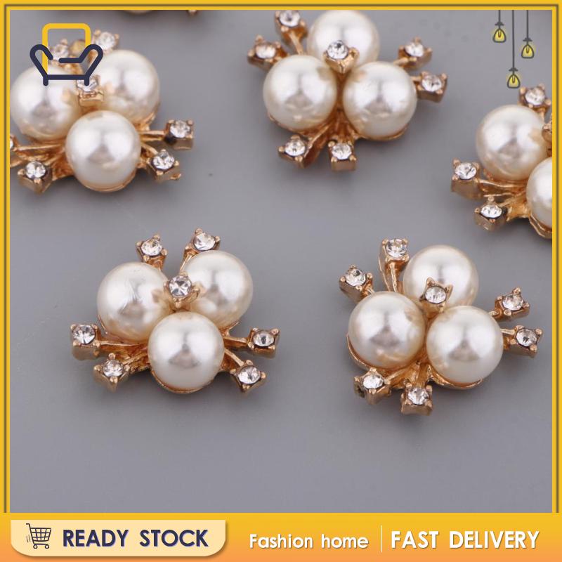 Set 10 Nút Đính Đá Ngọc Trai Diamante Cho Lễ Cưới