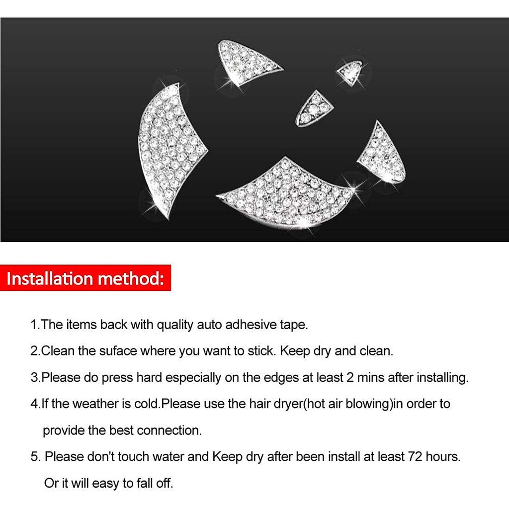 Hình dán trang trí vô lăng xe hơi Toyota đính đá long lanh sang trọng