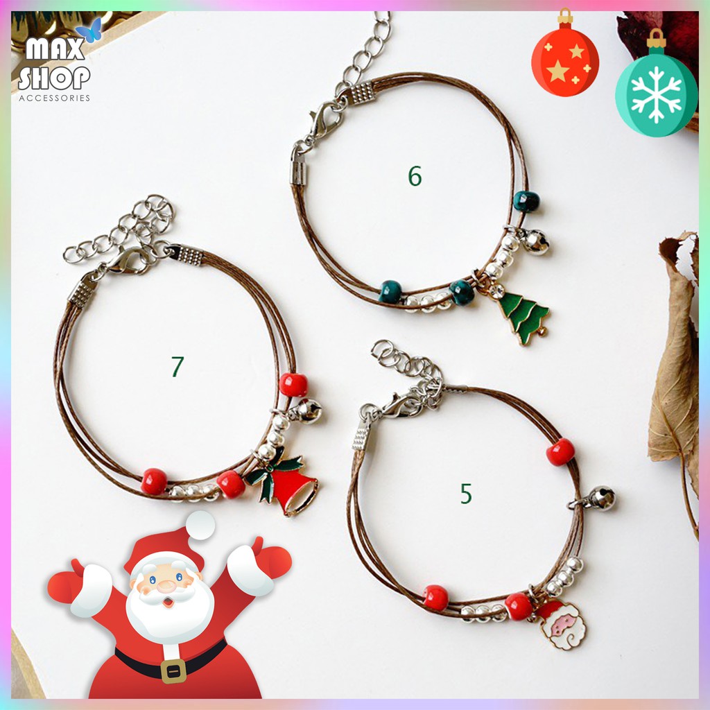 [ẢNH VÀ CLIP THẬT] Vòng tay handmade kiểu dáng Ông già NOEL và Cây thông dễ thương nhiều màu sắc