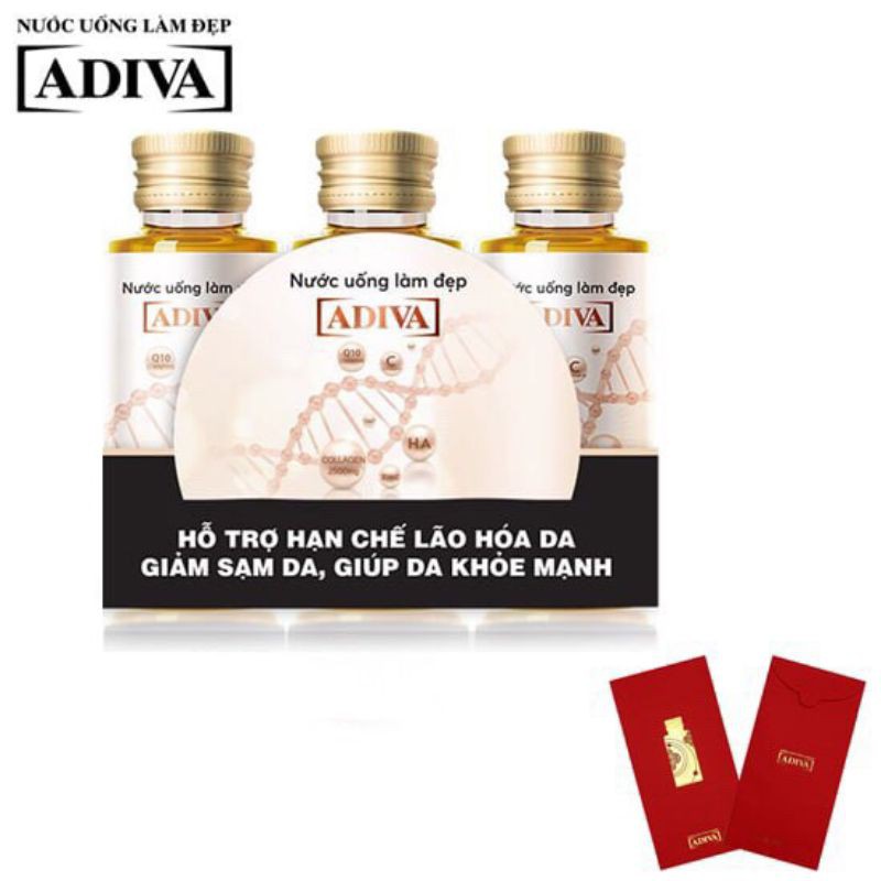 Nước Uống Làm Đẹp Da ADIVA Collagen - Block 3 Chai