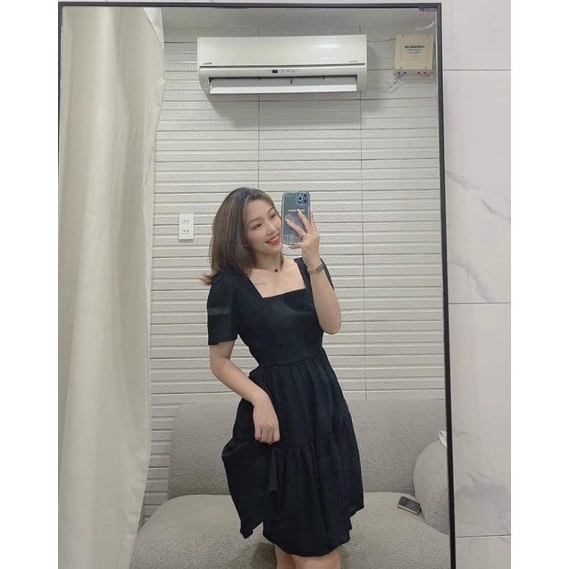 Đầm cổ U cutout lưng kt21