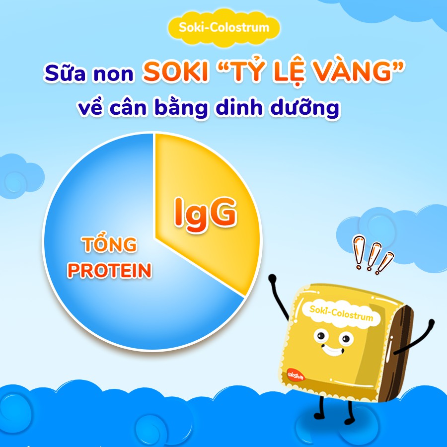 Combo 4 Sữa Non SOKI COLOSTRUM Giúp Bé Ăn Ngon, Tiêu Hóa Tốt, Đề Kháng Khỏe Hộp 20 gói