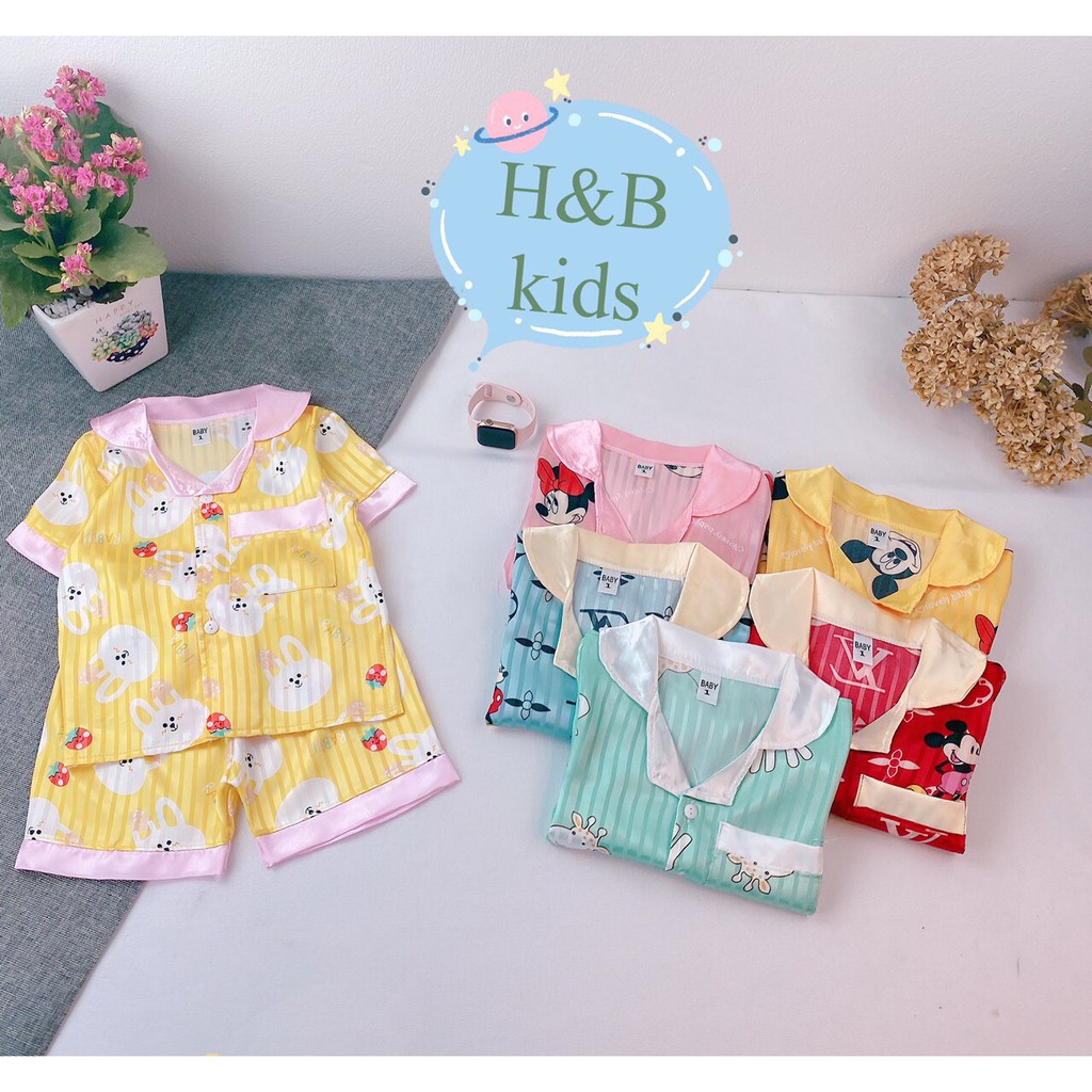 [8-18KG] BỘ CỘC TAY PIZAMA MĂC NHÀ TRẺ EM SIZE NHÍ