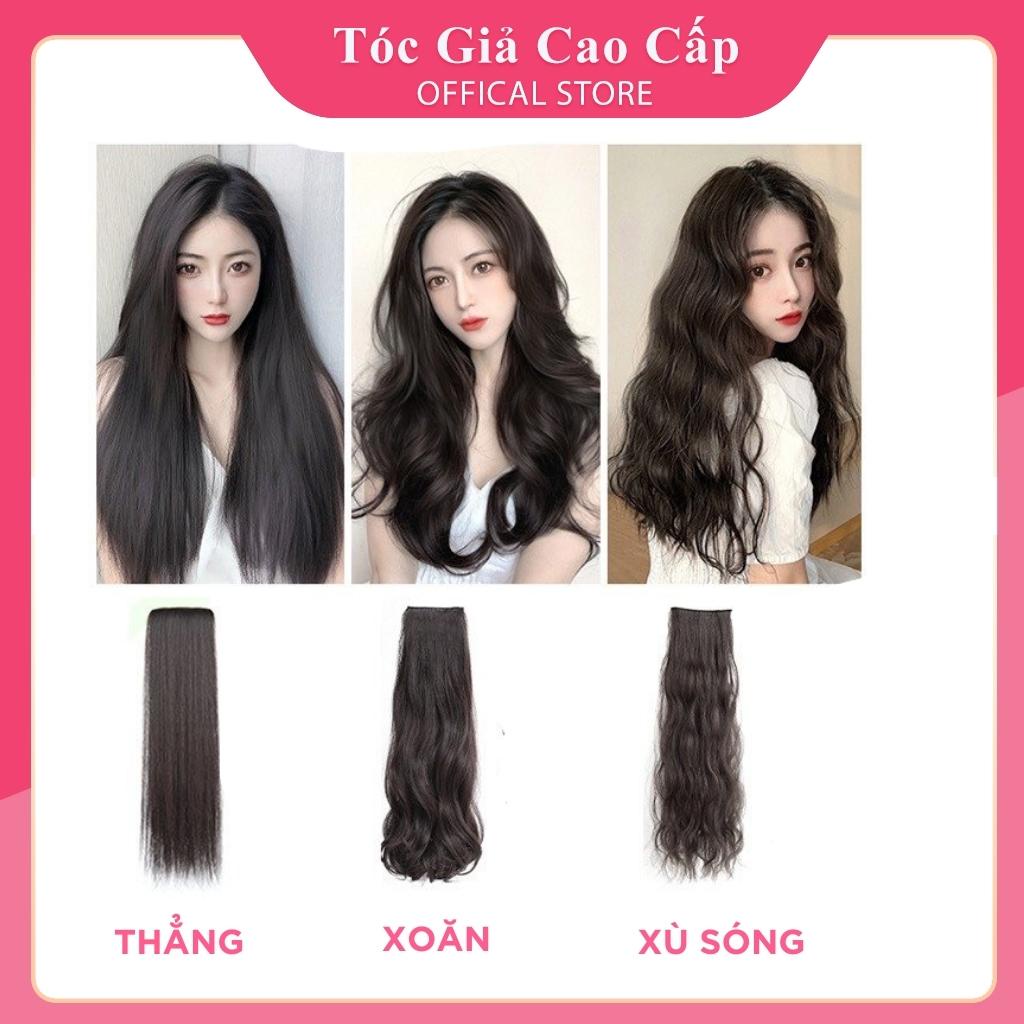 Tóc giả kẹp xoăn sóng làm dày tóc, combo 3 dải kẹp, sợi tơ cao cấp mềm đẹp.