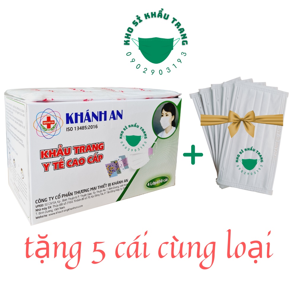 [Giá Sỉ] Hộp 50 cái khẩu trang y tế Khánh An 4 lớp kháng khuẩn