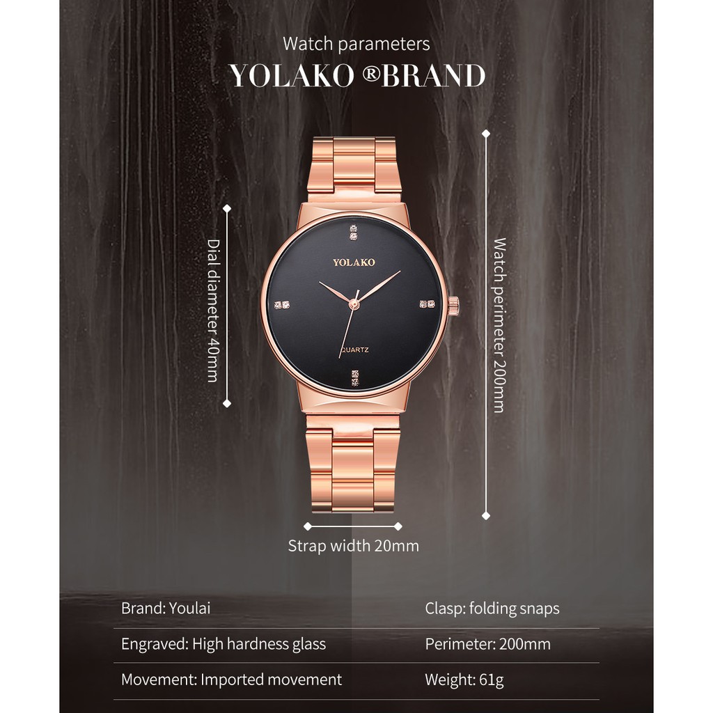 Đồng hồ thời trang nam dây kim loại Yolako PKHRYL005 | BigBuy360 - bigbuy360.vn