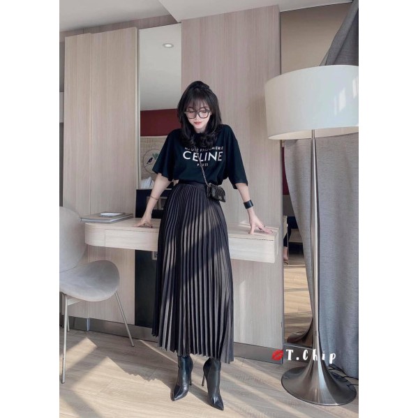 Áo Thun CELINE Dáng Unisex Tay Lỡ Nam Nữ Oversize(45-75kg) HT016