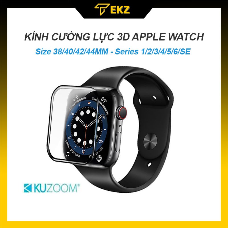 Miếng Dán Cường Lực Apple Watch 3D Kuzoom Dẻo Ôm Sát Viền Chống Vỡ, Chống Trầy Xước, Hỗ Trợ Full Size 38, 40, 42, 44mm