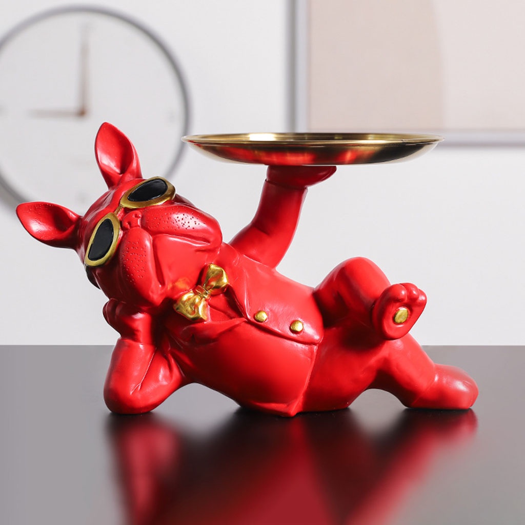 Tượng cún bull bằng nhựa resin thời trang