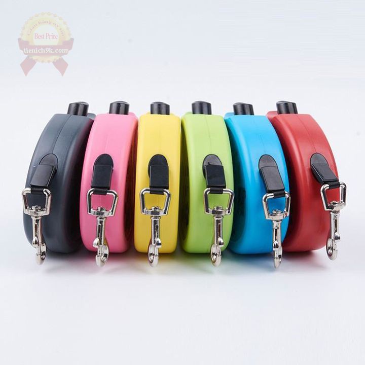 Xích điều chỉnh độ dài cuộn rút gọn dắt chó mèo thú cưng Loại Trơn sang trọng