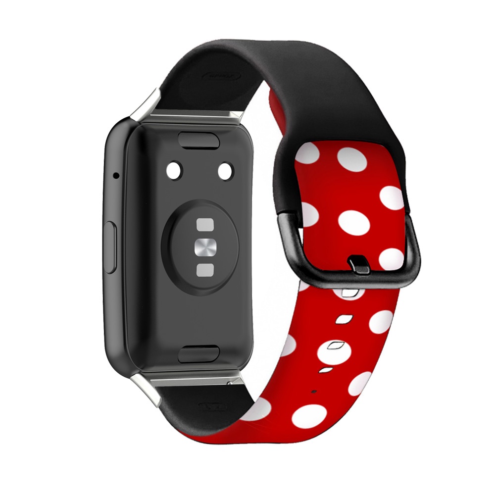 Dây đeo silicone thoáng khí in họa tiết hoạt hình dễ thương cho đồng hồ thông minh Huawei Watch Fit