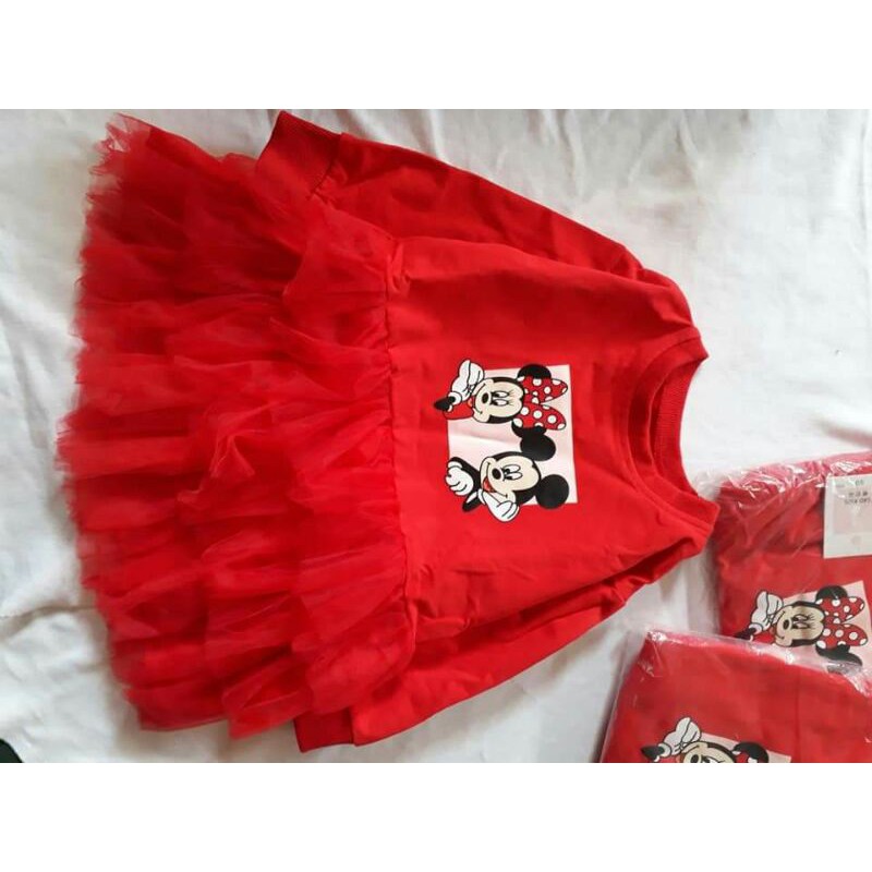 Váy Mickey đỏ bé gái mặc noel tết siêu cưng