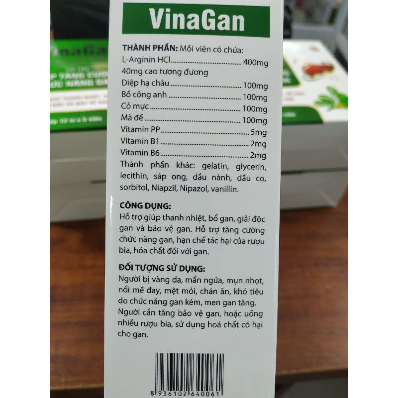 Viên uống bổ gan Vinagan giải rượu, bảo vệ gan