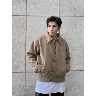 (Chính Hãng AMRISH) Áo Khoác Wool Zip Up Jacket- Nâu Coffee