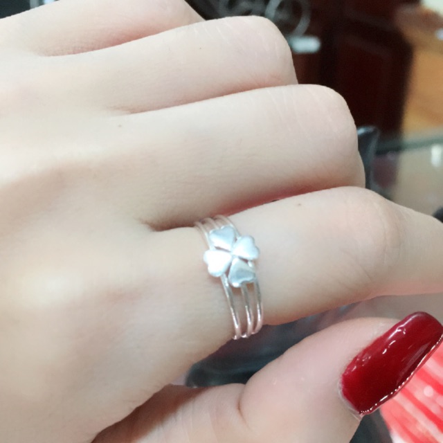 Nhẫn cỏ 3in 1 bạc
