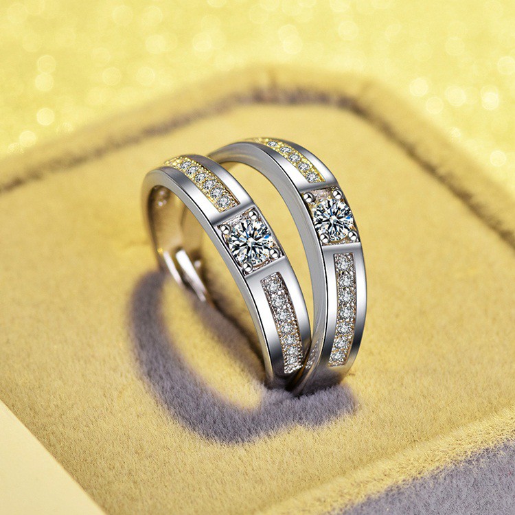 Nhẫn đôi nam nữ cực đẹp, bạc ý S925 giá rẻ - NC15