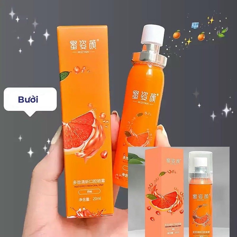 Xịt Thơm Miệng MIZIYAN 20ml  giảm Hôi Miệng, Thơm Mát