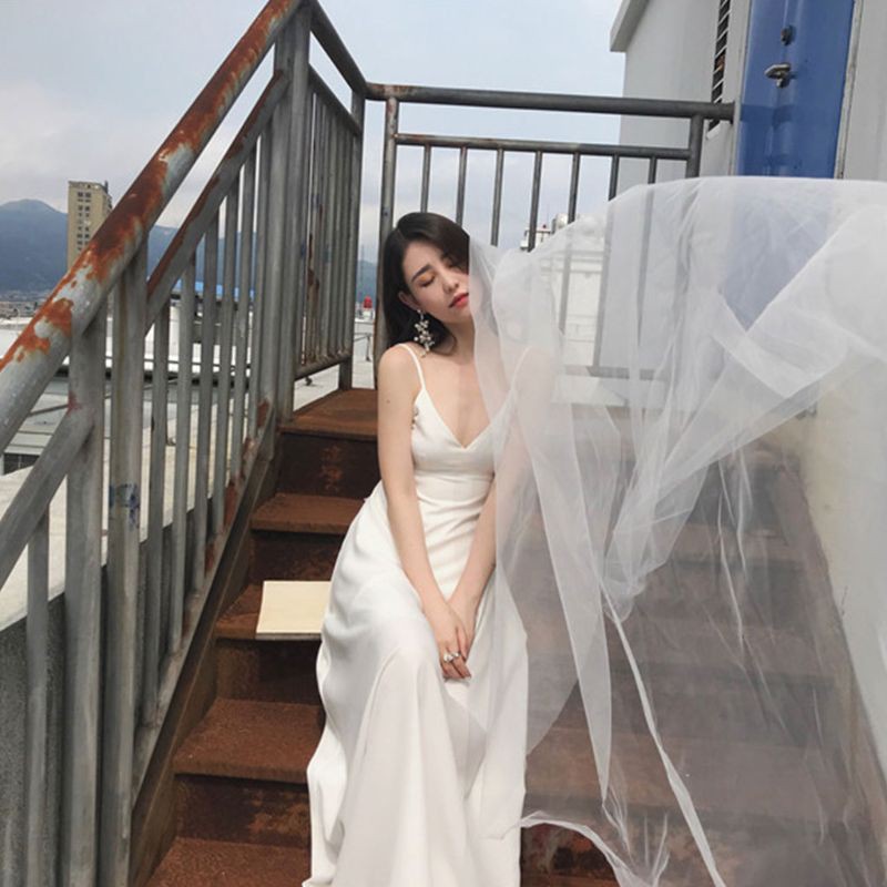 Khăn voan trùm đầu phụ kiện chụp ảnh dành cho cô dâu