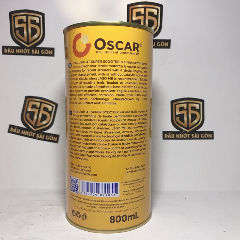 Nhớt OSCAR xe ga 10w40 full tổng hợp 800ml + Nhớt hộp số nhớt lap ( láp ) Motul Scooter Gear Plus 120 ml