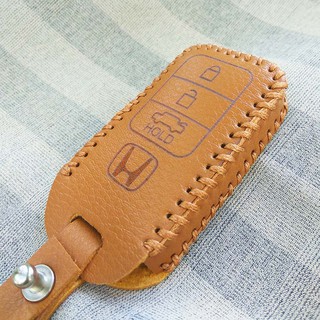 Bao da 3 nút chìa khóa Smartkey xe hơi Honda (Nâu)