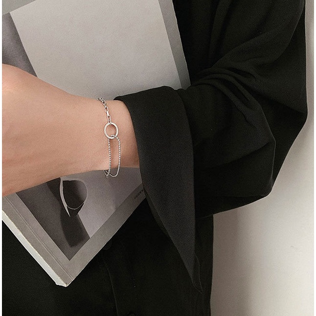 Vòng tay mạ bạc 925 cao cấp chính hãng phong cách Hàn Quốc trang sức bạc CINLA VT025