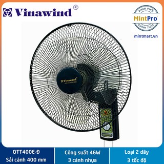 Quạt treo tường Điện cơ Thống nhất Vinawind cánh 400 QTT400E-Đ - Quạt treo 2 dây chuyển hướng động cơ điện