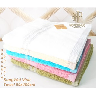 [SONGWOL_SHDOUBLEBORDER] KHĂN TẮM  CỠ NHỎ 50X100CM DOUBLE BORDER từ SongWol