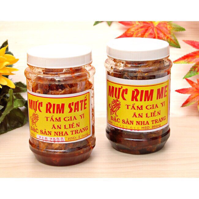 Mực rim me rim nguyên con hũ 200g/ Mực rim sa tế | Đặc sản Nha Trang