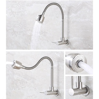 (RẺ VÔ ĐỐI)Vòi rửa bát đơn gắn tường inox SUS304