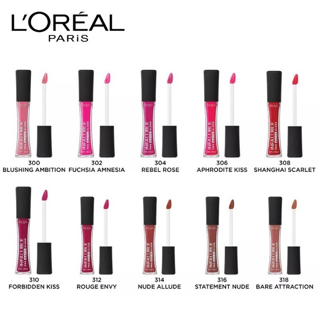 Sale mỹ - Son Kem Lì L'Oreal  Infallible Lip Pro Matte Gloss