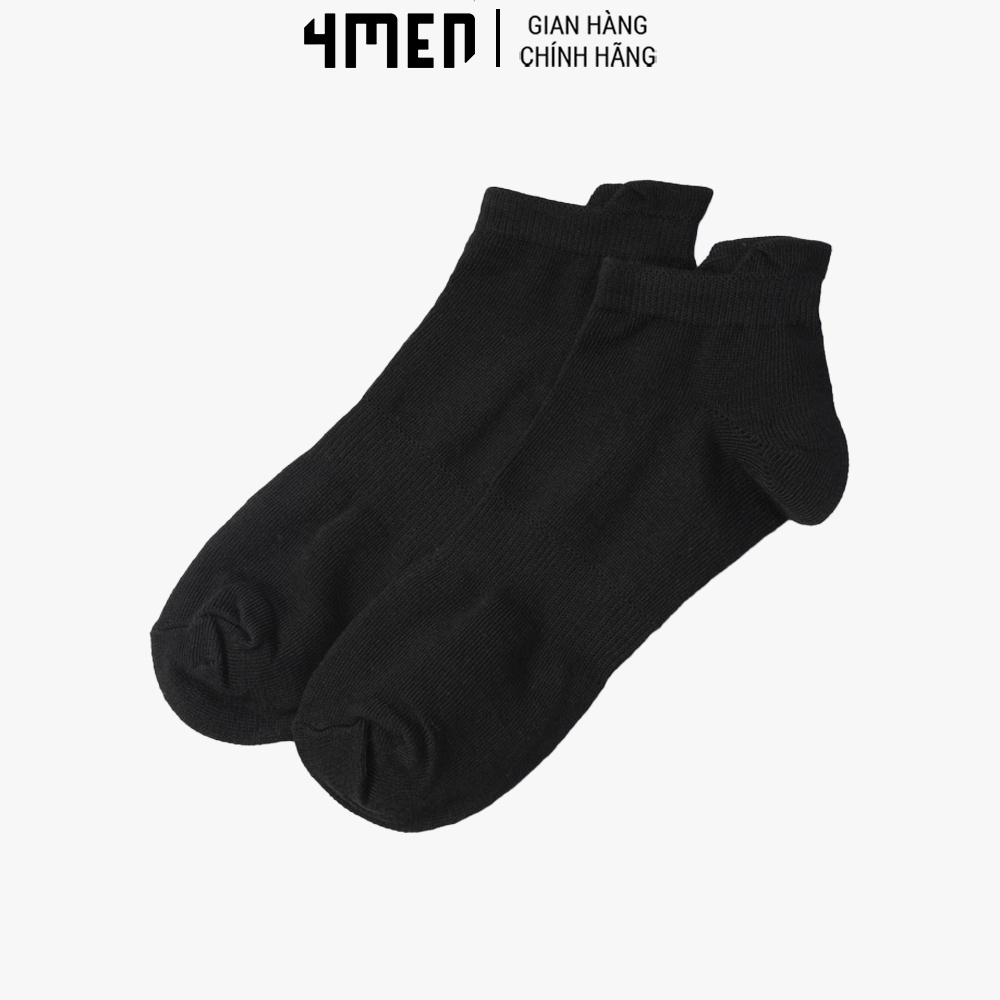 Vớ cổ ngắn 4MEN VN038 trơn vải cotton thấm hút mồ hôi, nhiều màu đẹp, co giãn, thoáng khí