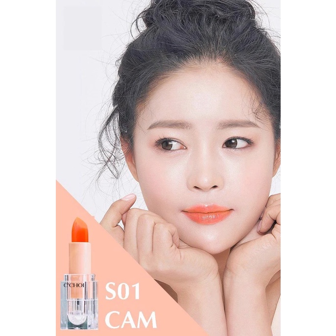 Son Dưỡng Môi Có Màu SAFFRON COLOR Dưỡng Ẩm Sâu Tạo Lớp Màu Tự Nhiên Cam Pha Lê - S01 - Crystal Orange