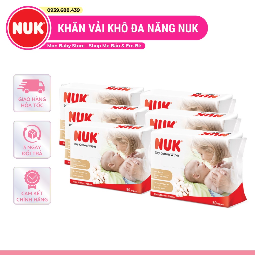 [Chính Hãng] Khăn vải khô đa năng NUK cho bé (80c)