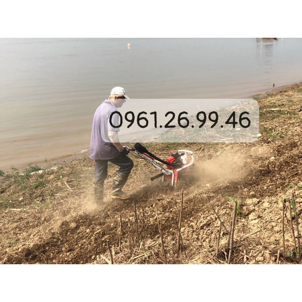 Máy xới đất mini YM680 đẩy tay công suất 3HP xới đất vườn rau, vườn cây ăn quả