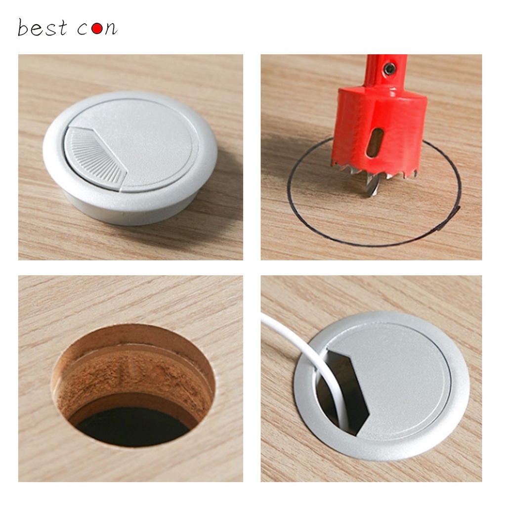Nắp luồn dây điện mặt bàn làm việc - Nắp che lỗ đi dây mặt bàn
