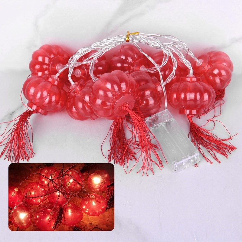 Dây đèn lồng 10 LED dài 2m sử dụng pin dùng trang trí năm mới