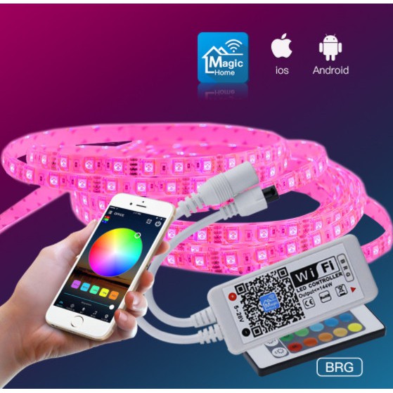 ⭕️Bộ Đèn LED 5050 RGB Thông Minh Điều Khiển Bằng App Kết Nối WIFI❌Nháy Theo Nhạc + Giọng Nói🎶Dây Dán + Chống Nước💢