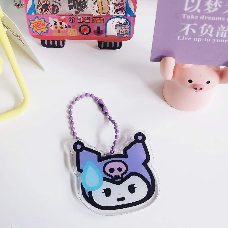 Sanrio Móc Khóa Acrylic Hình Biểu Tượng Cảm Xúc Vui Nhộn