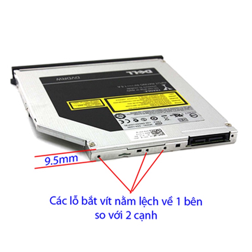 Khay Đựng Ổ Cứng SSD, Caddy Bay 12.7mm (dày) / 9.5mm (mỏng) - Gắn SSD, HDD Thay Cho Ổ DVD Laptop