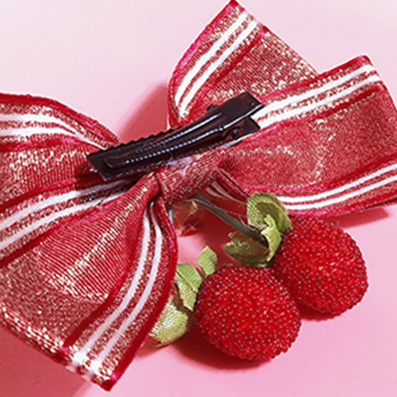 Kẹp Tóc Đính Nơ Họa Tiết Hoa Phong Cách Lolita